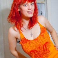 Charlotte Orange Dress Wet Tits