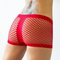 Bailey Knox Red Fishnet Shorts